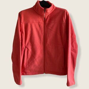 L.L. Bean Zipper Fleece Sweater Jacket Orange L